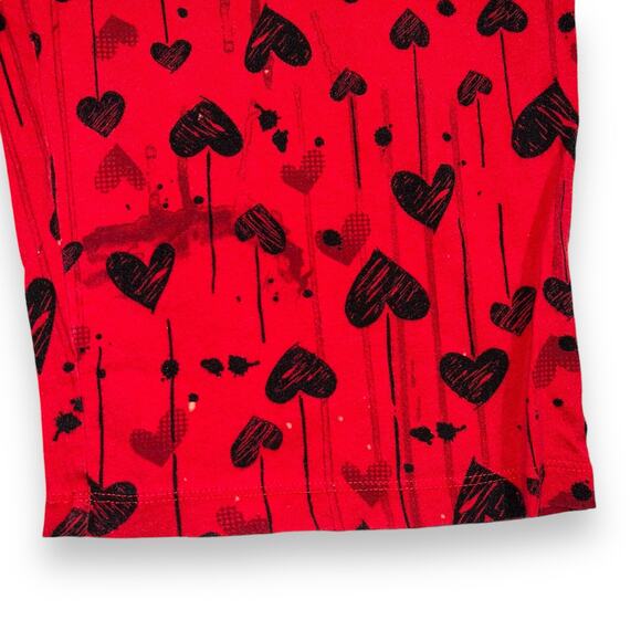 Disneys Tinker Bell Womens Pajama Lounge Pants Capris Red Black Heart Print 2X - Picture 4 of 11